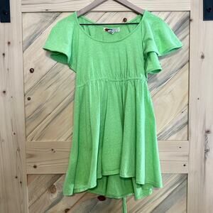 XS Free People Beach cover up with elastic on front and back soft bright green